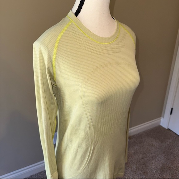 Lululemon Swiftly Tech Shirt Long-sleeve Tee Yellow Women's Size 8 - Picture 4 of 11